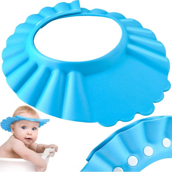 Cuffia Protettiva Per Bambini Durante Il Lavaggio Dei Capelli Cuffia Per Doccia Aiuto Regolabile Per Il Lavaggio Dei Capelli Cuffia Per Shampoo Rosa/Blu 23451, Colore:Blu/Blu-image