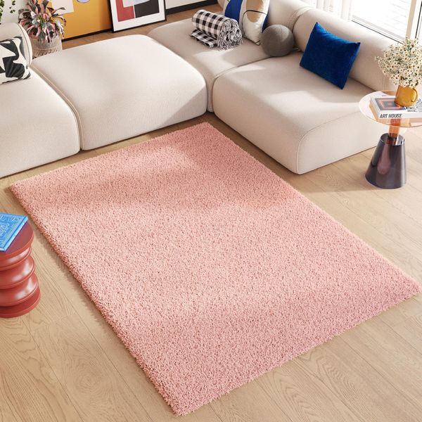 Tappeto Tapiso Essence Shaggy Unicoloured Modern Pink ÖKotex 300 X 400 Cm-image