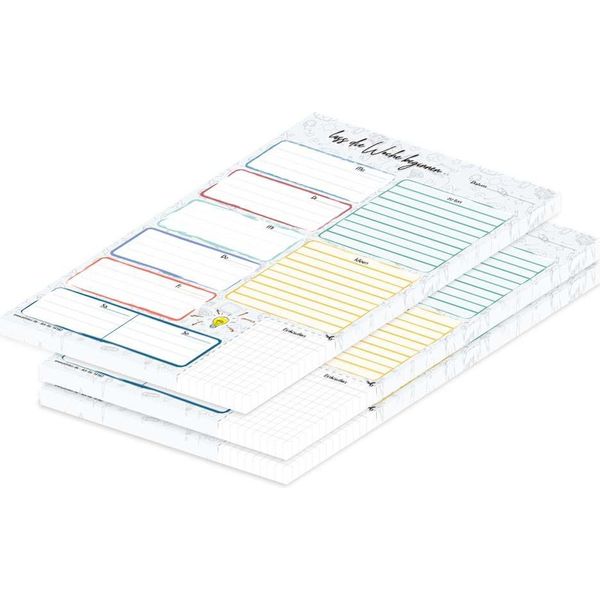 Pricaro Agenda Settimanale "Scarabocchi"", A4, 25 Fogli, 3 Pezzi"-image