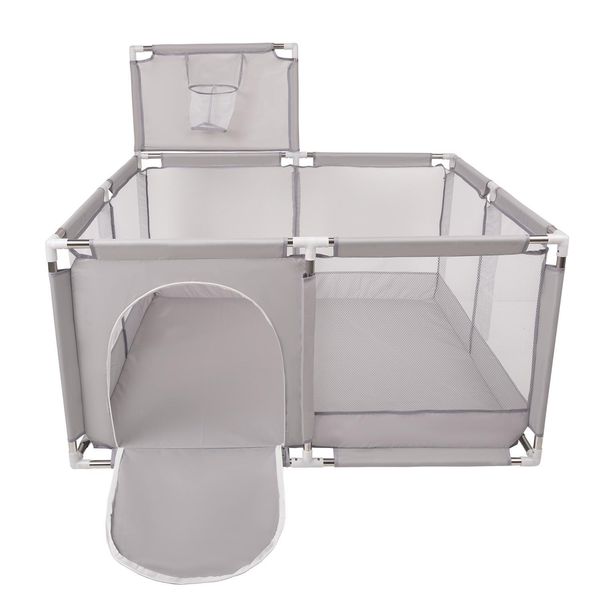 Selonis Box Con Cesto E 900 Palline Box Per Bambini, Grigio:Bianco/Grigio/Blu-image