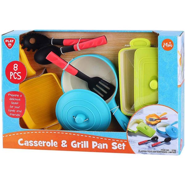 Set Di Utensili Da Cucina Playgo Per La Cucina Delle Bambole 8 Pezzi-image