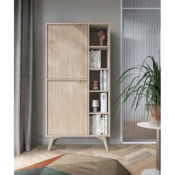 Armadio A Ripiani Armadio A Ripiani Forest 80X38X160Cm Beige Skandi A Spina Di Pesce-image