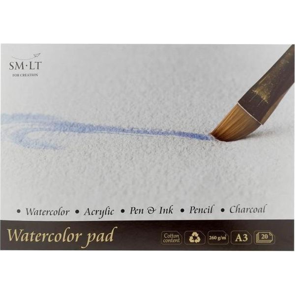 Smlt Tampone Per Acquerello A3 Carta 260G 20 Fogli Per Pittura E Disegno-image