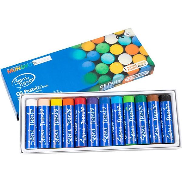Creativ Company Set Pastelli A Olio - Mungyo Maxi Matite Colorate 12 Pezzi-image