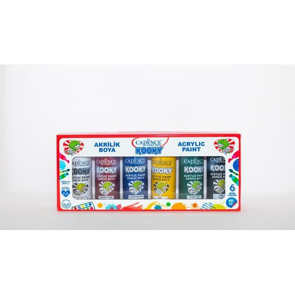 Set Di Colori Acrilici Cadence Per Bambini - 6 Colori - Kooky 59 Ml-image