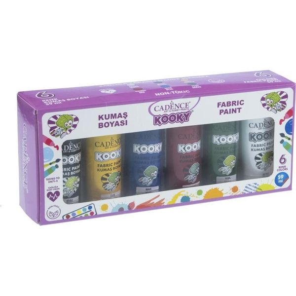 Set Di Tinture Tessili Cadence - Kooky 6 Colori Per Bambini 59 Ml-image