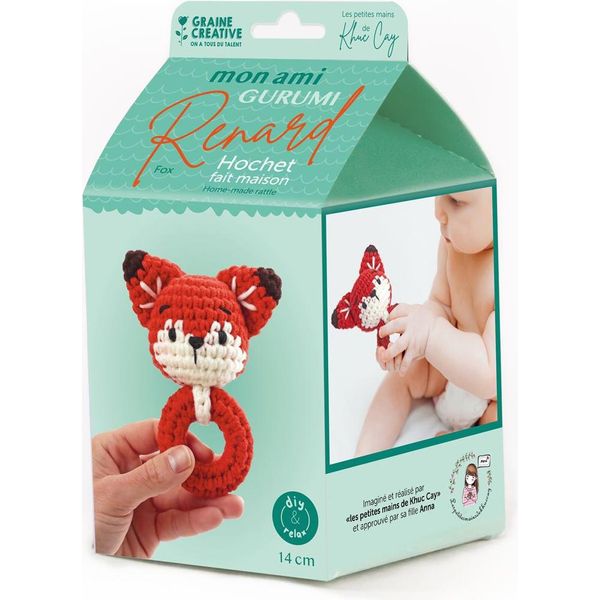 Graine Set Creativo All'uncinetto Amigurumi Sonaglio Volpe Regalo Fai Da Te Per Bambini-image