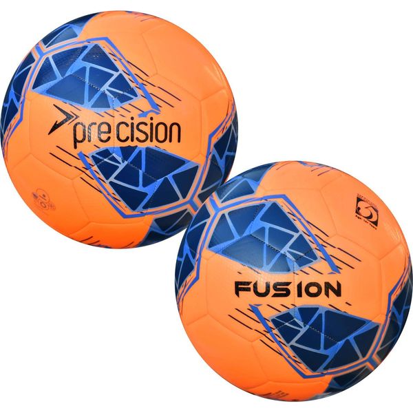 Pallone Da Calcio Di Precisione Fusion Fifa Taglia 4 Arancio-Blu-image