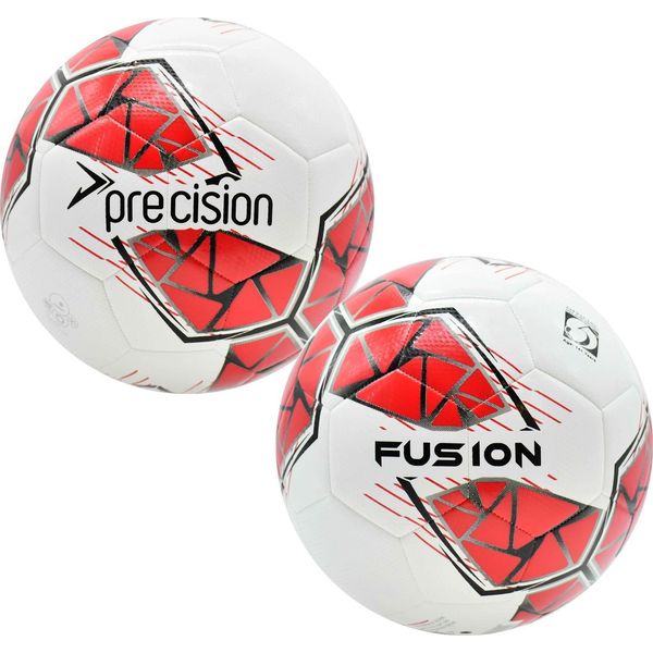 Pallone Da Calcio Di Precisione Fusion Fifa Taglia 4 Bianco Rosso Grigio Nero-image