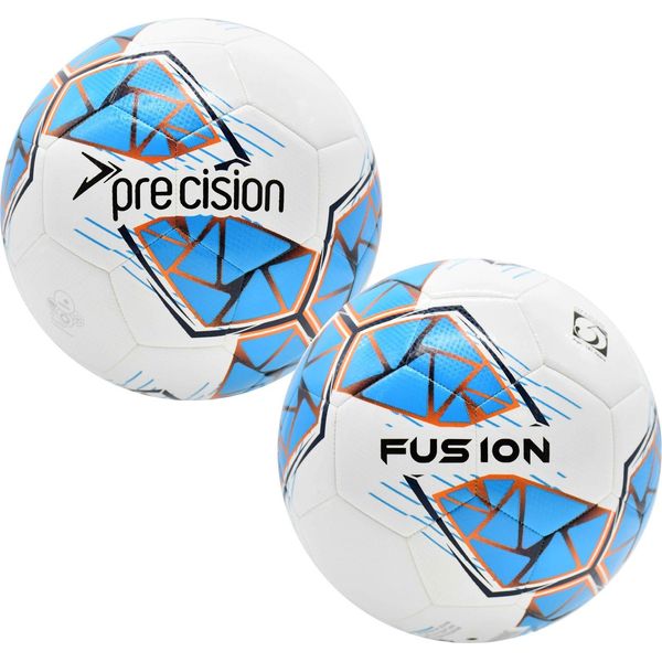Pallone Da Calcio Di Precisione Fusion Fifa Misura 5 - Bianco Blu Arancione Grigio-image