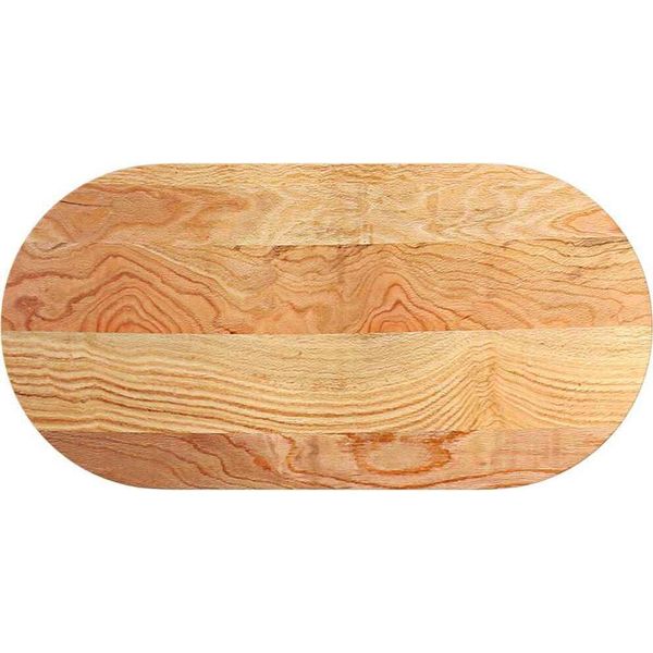 Vidaxl Piano Di Tavolo Marrone Chiaro 100X50X2 Cm In Legno Massiccio Di Quercia Ovale-image