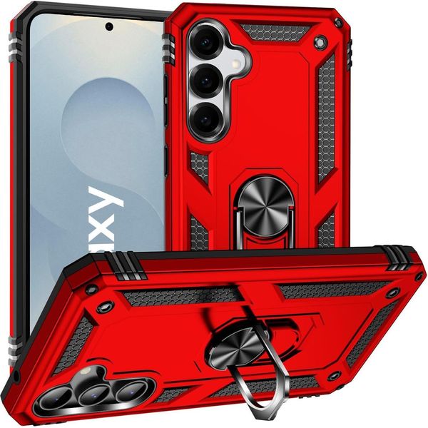 Custodia Per Telefono Cellulare Armor Shield Per Samsung Galaxy S25 Plus Cover Custodia Ultra Ibrida Per Telefono Cellulare, Rosso-image