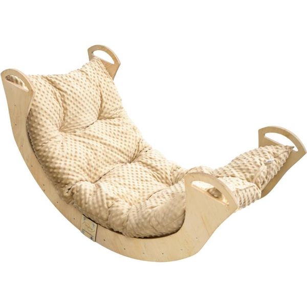 Altalena Montessori In Legno Con Cuscino, Laccata, Solida, Polacca-image