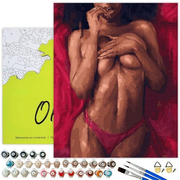 Oh Art! Pittura Con I Numeri Per Adulti - Nudo Erotico Di Donna 40 X 50 Cm - Set Di Tele Con Cornice, 26 Colori Acrilici E 3 Pennelli - 18 +-image
