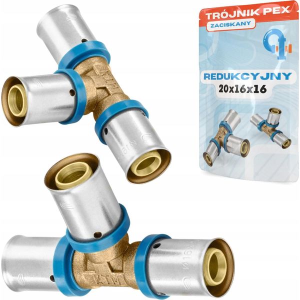 Raccordo A T Pex 20X16X16, Pressato, Ridotto, Solido-image