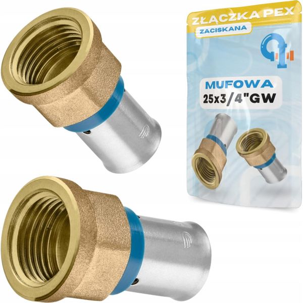 Connettore Pex 25X3/4 Gw Manicotto Di Compressione Ottone Massivo-image