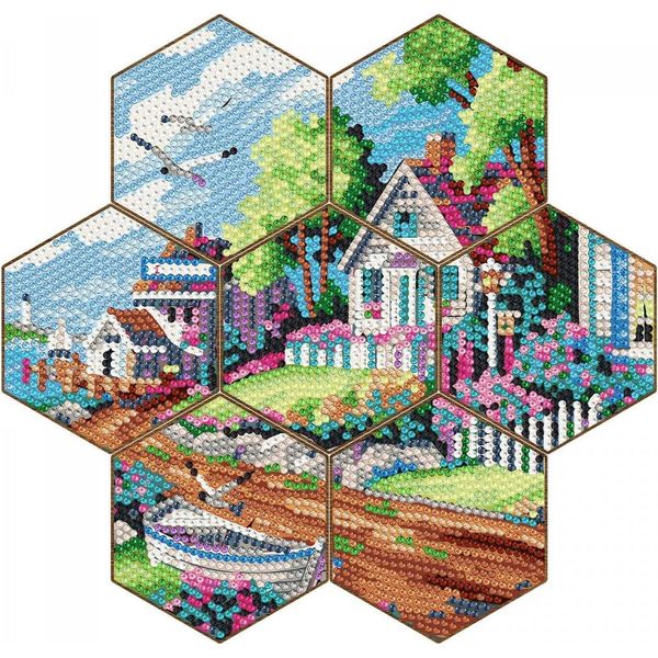 Set Di Sottobicchieri Con Ricamo A Diamante "House By The Bay"-image