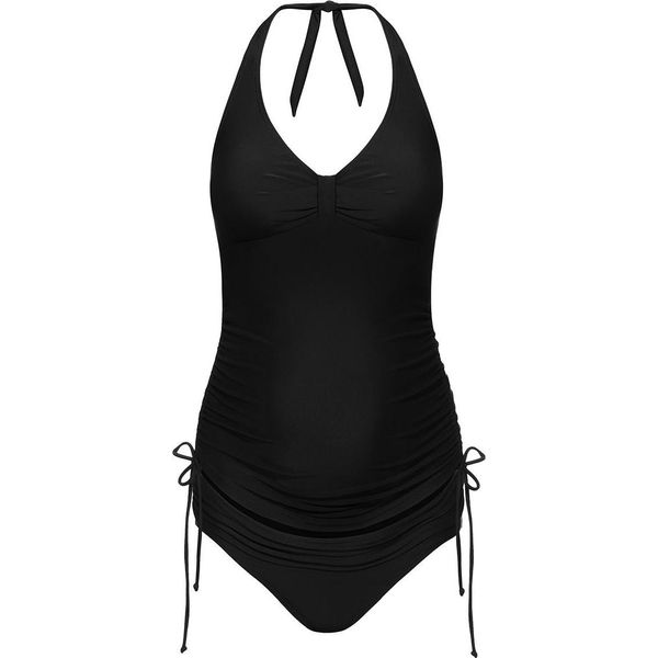 Costume Intero Da Bagno Premaman Con Ombelico Nero-image