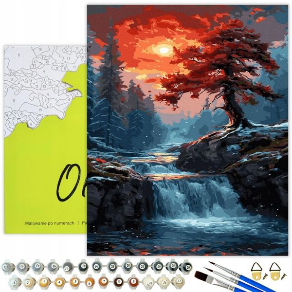 Oh Art! Pittura Con Cornice Per Adulti 40X50 Cm "Clone Al Tramonto"" - Set Fai Da Te: Colori Acrilici, Tela, 3 Pennelli E Accessori"-image