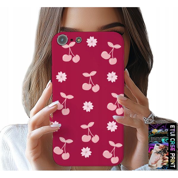 Custodia Per Iphone 5 / 5S / 5C - Ciliegie, Ciliegie Su Sfondo Bordeaux + Foil-image