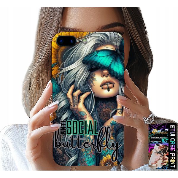 Custodia Per Iphone ( 7 Plus ) - Anti Social, Farfalla, Femminile-image
