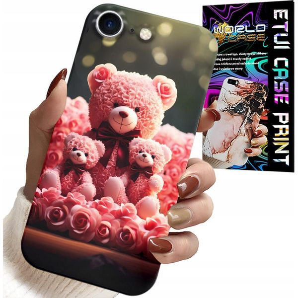 Custodia Per Iphone Se / Se2 - Orsacchiotto Rosa Regalo Di Famiglia + Foglio Di Alluminio-image