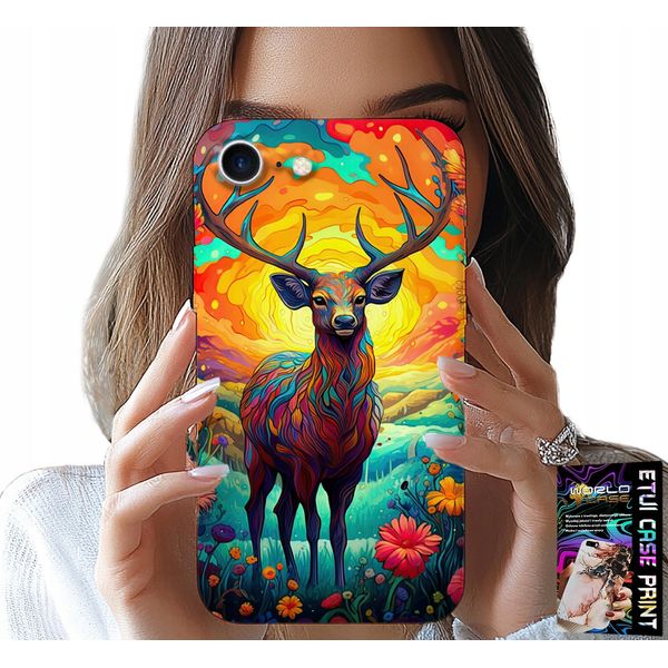Custodia Per Iphone 7 / 8 / Se2 - Disegni Colorati Cervi Alci Animali Della Foresta-image