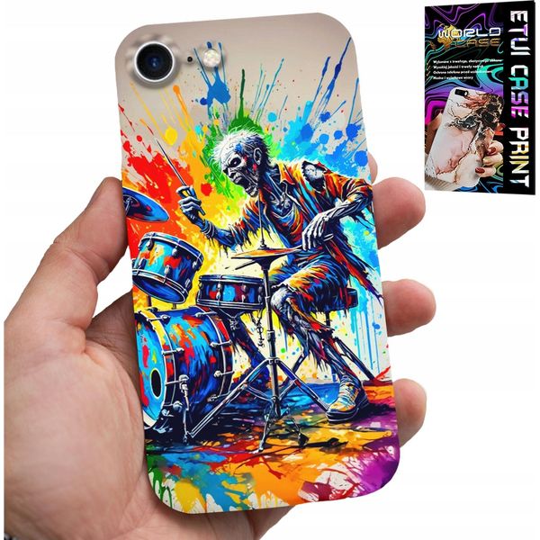 Custodia Per Iphone Se / Se2 - Cover Scheletro Rock Drums Drums-image