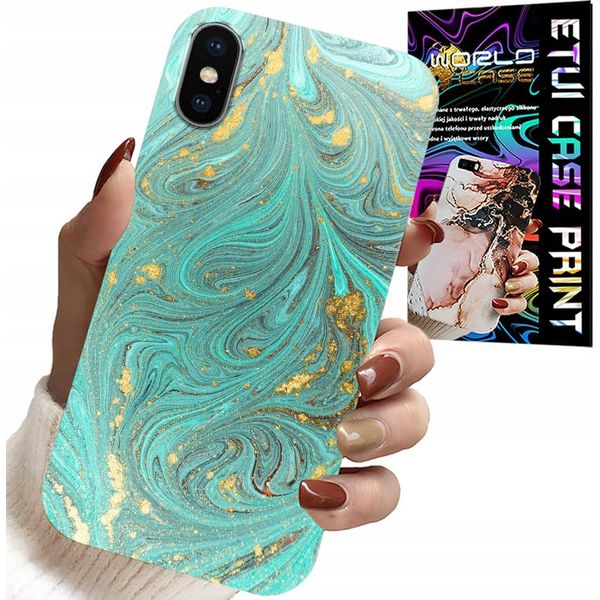 Custodia Per Iphone Xs Max - Motivi Marmorizzati + Vetro Temperato-image