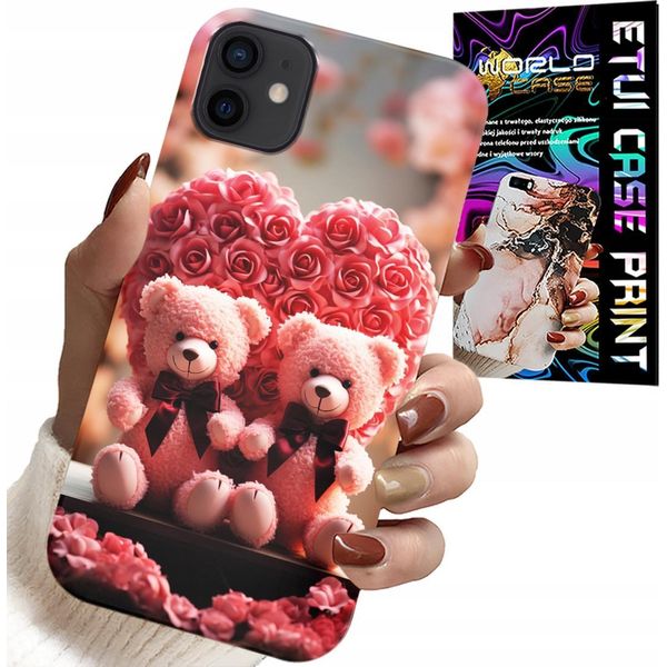 Custodia Per Iphone 11 - Orsetto Rosa Famiglia Cuore + Vetro-image