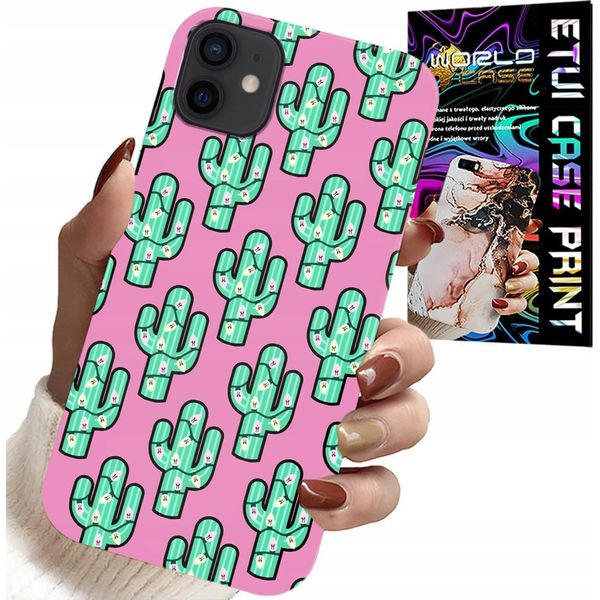Custodia Per Iphone 12 - Cactus, Cactus Su Sfondo Rosa + Lamina-image