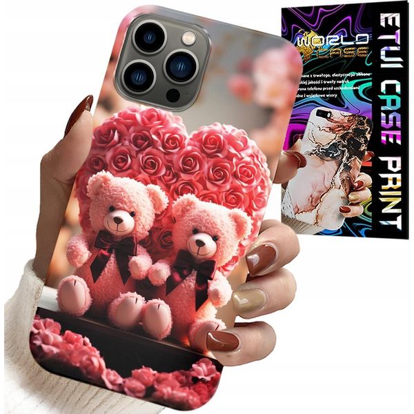 Custodia Per Iphone 13 Pro Max - Orsetto Rosa Famiglia Cuore + Vetro-image