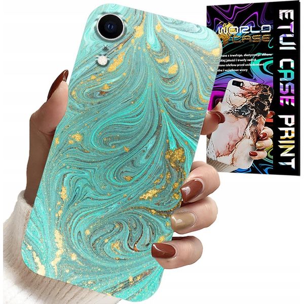Custodia Per Iphone Xr - Motivi Marmorizzati + Vetro Temperato-image