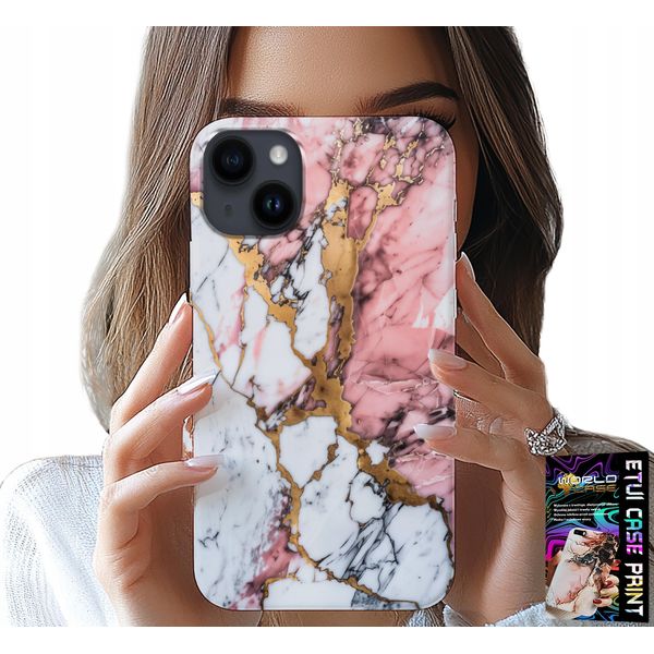 Custodia Per Iphone 13 - Marmo Rosa E Bianco, Motivi In Pietra-image