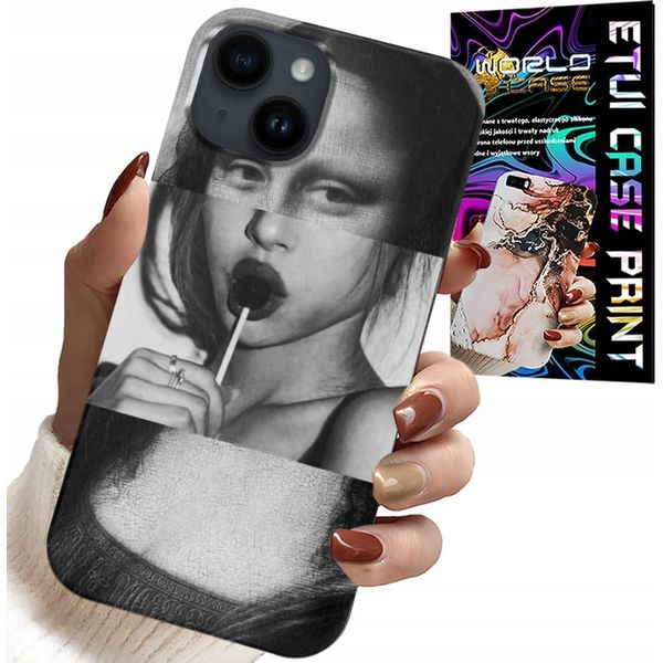 Custodia Per Iphone 15 Plus - Mona Lisa Con Lecca Lecca Design Moda Custodia-image