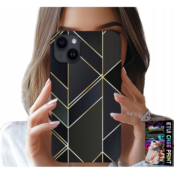 Custodia Per Iphone 15 - Cornici Dorate, Design Elegante + Vetro-image