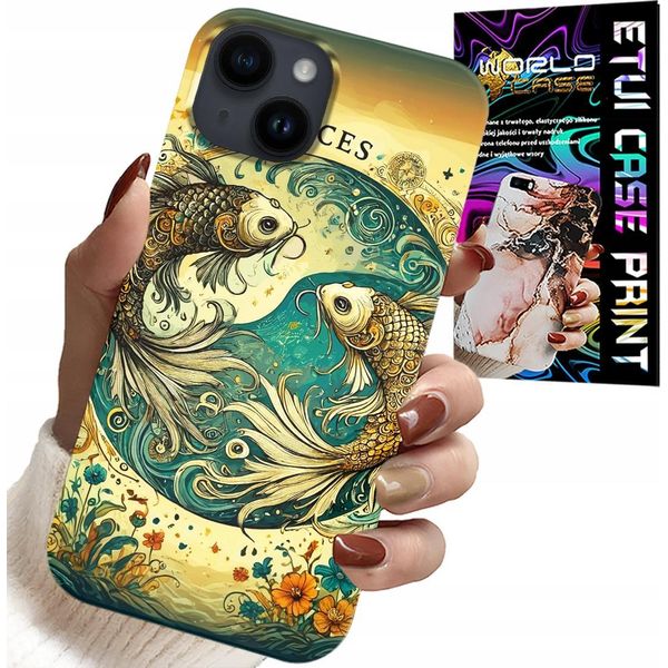 Custodia Per Iphone 15 - Segno Zodiacale, Astronomia Pesci + Lamina-image