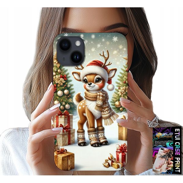 Custodia Per Iphone 14 Plus - Renna, Disegni Natalizi + Vetro-image
