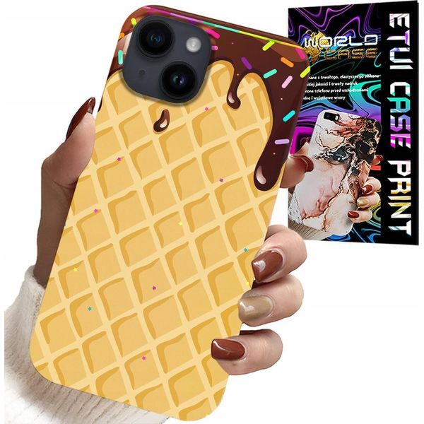 Custodia Per Iphone 13 - Con Motivo Di Wafer Ricoperto Di Cioccolato-image