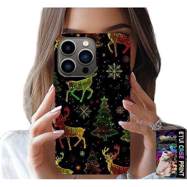 Custodia Per Iphone 16 Pro - Renna, Fiocco Di Neve, Albero Di Natale + Vetro-image
