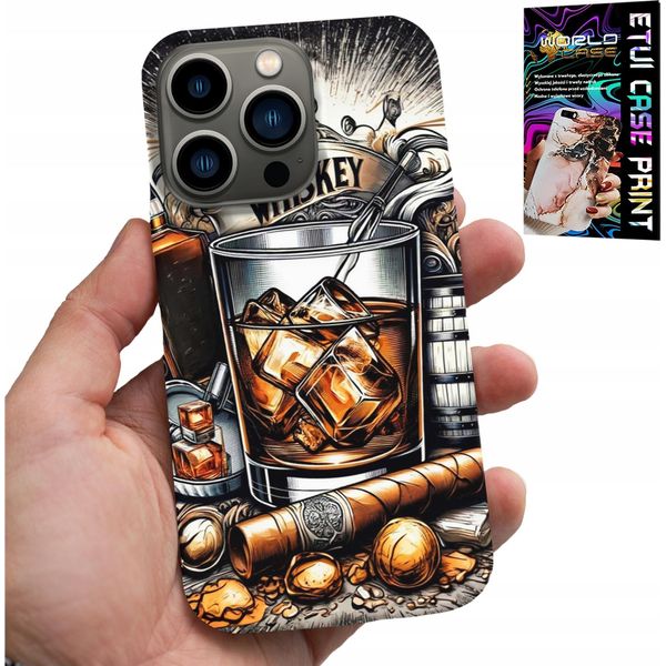 Custodia Per Iphone 15 Pro Max - Retro Sigaro Whisky Da Uomo-image