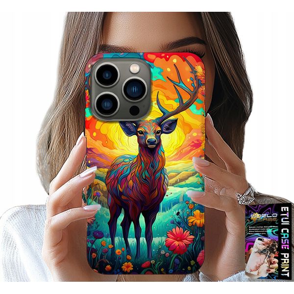 Custodia Per Iphone 16 Pro Max - Disegni Colorati Cervi Alci Animali Della Foresta-image