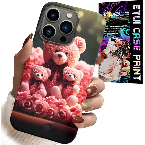 Custodia Per Iphone 14 Pro Max - Rosa Orsacchiotto Regalo Di Famiglia + Lamina-image