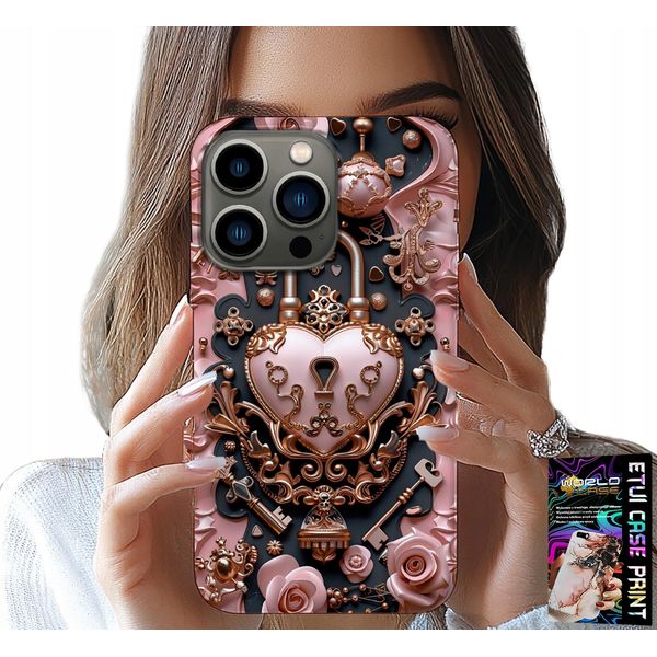 Custodia Per Iphone 16 Pro Max - Design Femminile E Di Tendenza, Lucchetto Cuore Rosa-image