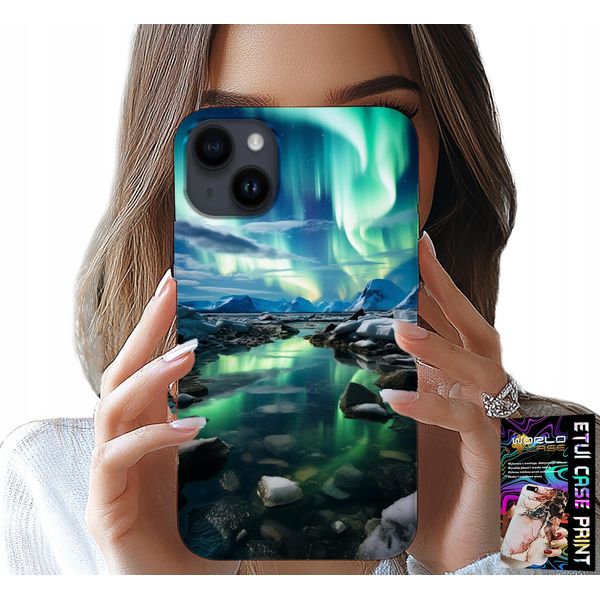Custodia Per Iphone 15 - Alaska Aurora Boreale + Vetro-image