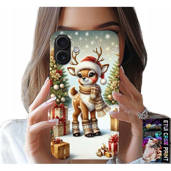 Custodia Per Iphone 16 - Renna, Disegni Natalizi + Vetro-image