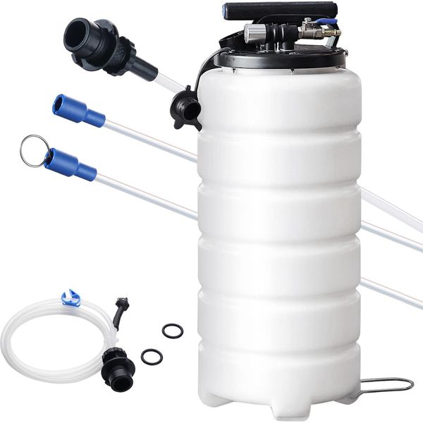 Estrattore Di Fluidi Succebuy, 4 Galloni (15 Litri), Estrattore A Vuoto Per Cambio Olio Pneumatico/Manuale Con Asta Di Livello E Tubo Di Aspirazione, Pompa Per Cambio Olio Per L'evacuazione A Vuoto Dei Fluidi Automobilistici-image