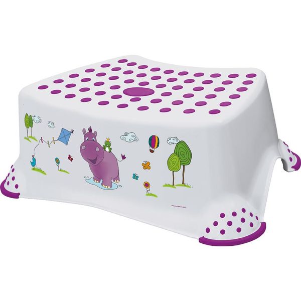 Sgabello Keeeper Per Bambini "Tomek Hippo"" Bianco Con Stampa"-image