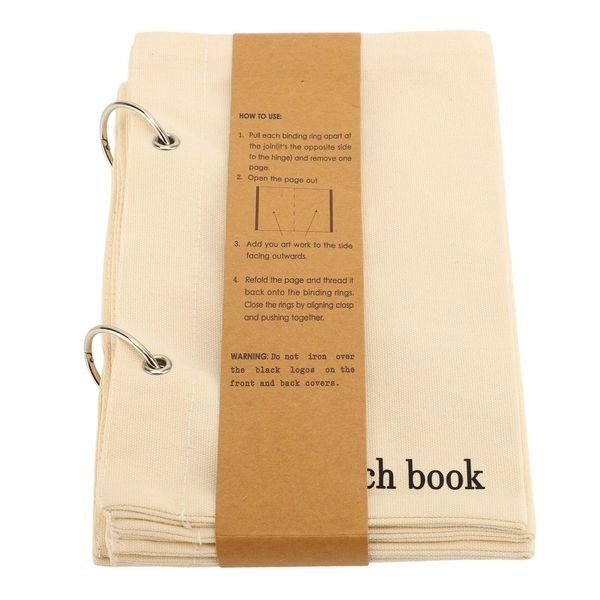 Quaderno Da Disegno In Tessuto Bianco, In Lino, Pieghevole, Portatile, Agenda Da Viaggio, Planner In Tessuto, Taccuino, Libro Di Punti Per Disegnare E Scrivere-image