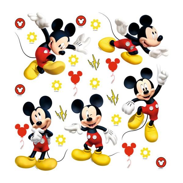 Tatuaggio Da Parete Disney Topolino Rosso E Giallo - 600229 - 30 X 30 Cm-image